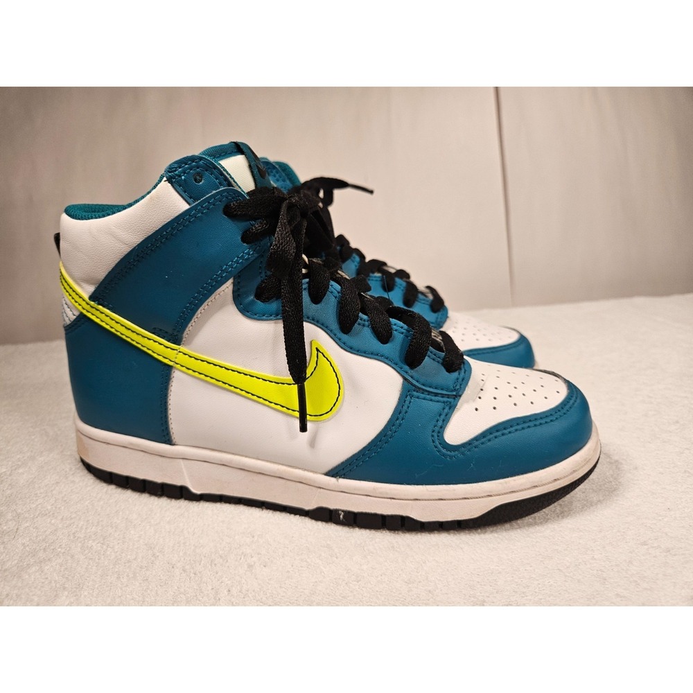 Nike Dunk High DB2179-109 Boys Sneakers Blue White Yellow High Top Shoes Pre-Own